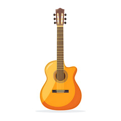 Obraz premium Elegant Acoustic Guitar Vector Illustration