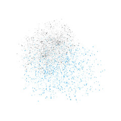 Fototapeta premium Blue and Silver Glitter Sparkle Dust Explosion Effect on Transparent Background PNG