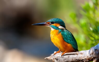 Obraz premium Full Body of a Colorful Kingfisher with Striking Feathers in Nature