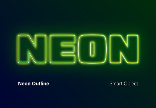 Luminous Neon Outline Text Effect