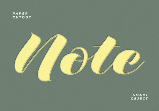 Paper Cutout Script Text Effect