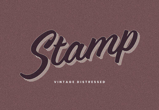 Distressed Grain Script Text Effect