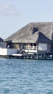 Overwater Villa Resort on Crystal Clear Lagoon in Bora Bora, French Polynesia