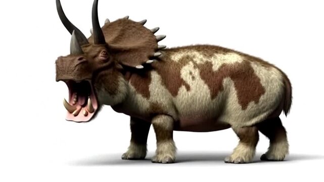 Tricerohippopotamus moving a little alone