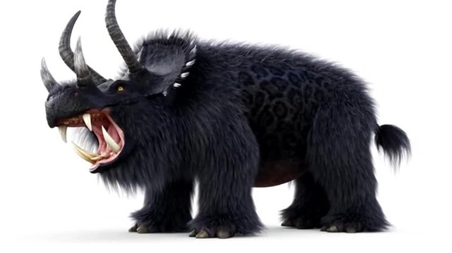 Tricerohippopotamus moving a little alone