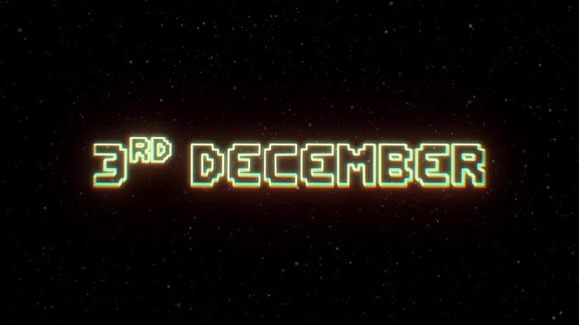 3rd December Neon text with retro style