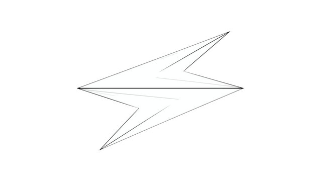 A symmetrical, abstract design. It uses black lines on white to create two mirrored arrow shapes