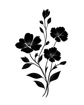 Abstract grayscale image of dispersed feathery plant forms against a black background