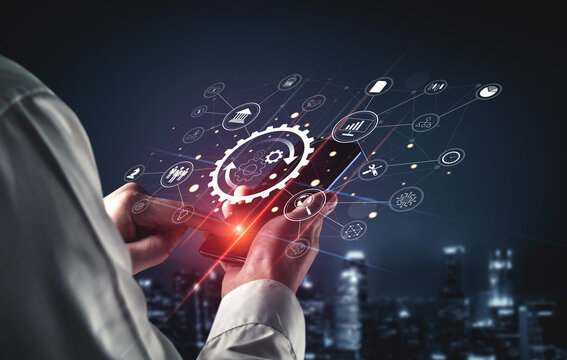 A business process automation and operations management system. A concept for integrating and automating core business functions for efficiency. Motif
