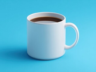 coffee cup white isolated on a blue background