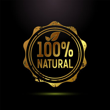 Vintage style gold wax seal for natural certification and premium product stamp