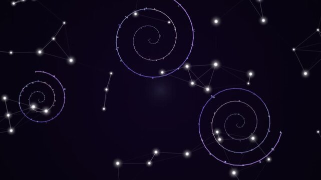 Constellations and Stars in Dark Space Background.