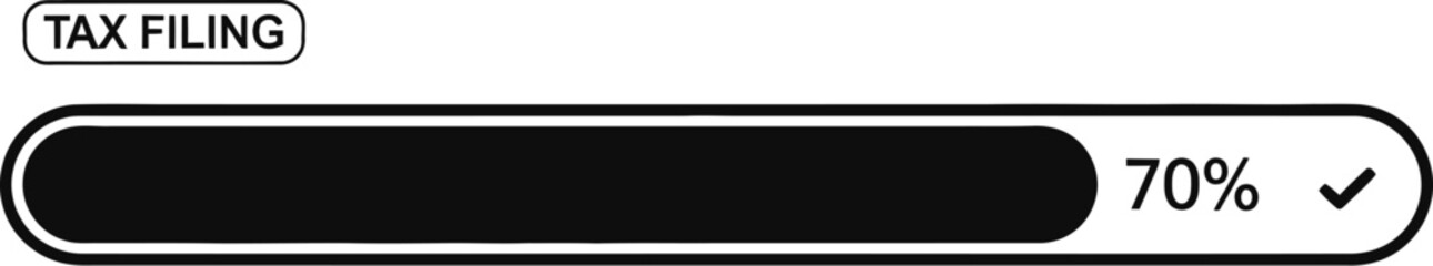 Fototapeta premium Tax filing progress bar design on white background