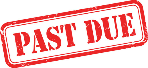 Past due stamp on tax documents concept