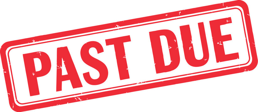 Past due stamp on tax documents concept