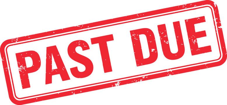 Past due stamp on tax documents concept