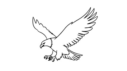Obraz premium A minimalist vector illustration of an eagle in flight with outstretched wings and sharp talons