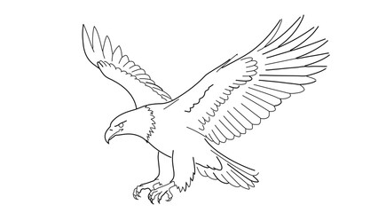 Fototapeta premium A minimalist vector illustration of an eagle in flight with outstretched wings and sharp talons