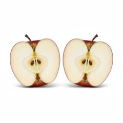 Two fresh apples with a bite taken out of each, showcasing their crisp and juicy interior.
