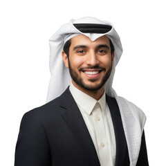 Businessman in traditional attire isolated on transparent background