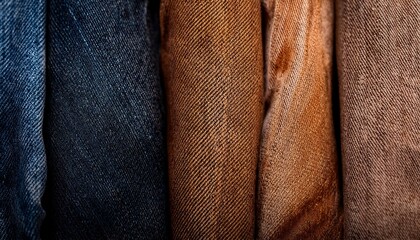 Close Up Of Brown And Black Denim Fabric Denim Texture