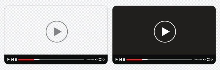 media player control buttons, play, pause, rewind, on transparent background © Design Hub