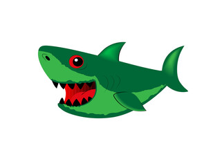 Obraz premium Shark watermelon. Summer character. Vector illustration