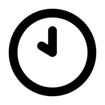 A simple black clock shows the time at nine o'clock