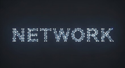 Network Connection Concept with Blue Lines on Dark Background