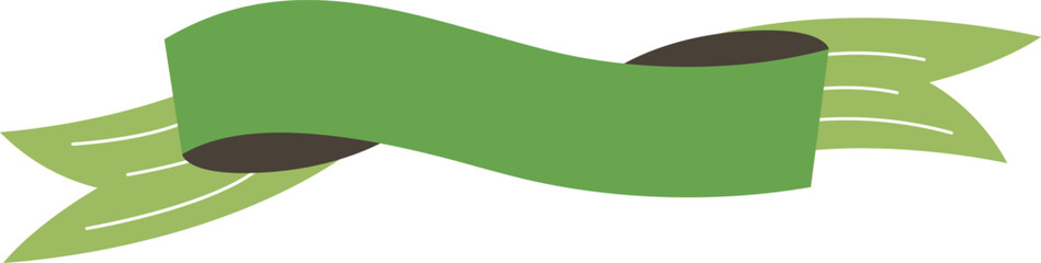 Fototapeta premium Green banner ribbon. Decorative title label color element