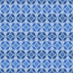 Floral in Blue and White Repeat