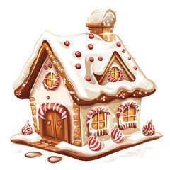 Festive Cookie House Vector Illustration
