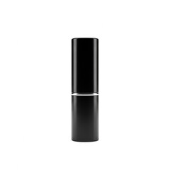 A black tube of lipstick on a white background isolated on transparent background