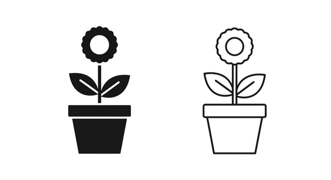 Mother's day flower pot illustration for greeting cards and social media posts Vector