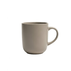 A beige ceramic mug on a white background isolated on transparent background
