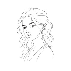 Beautiful girl vector. Minimalism style.
