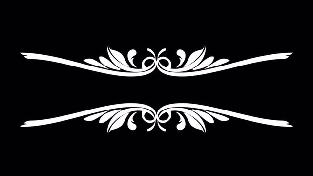Elegant White Flourish Design on Black Background for Decorative Accents.