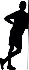 a boy standing body silhouette vector