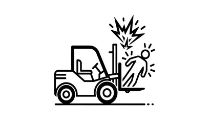 A person getting hit by a forklift causing shock and injury