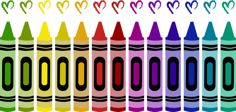 Colorful crayons set vector illustration