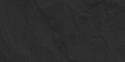 Black crumpled paper texture background, dark wrinkled aesthetic parchment, abstract charcoal carbon surface backdrop