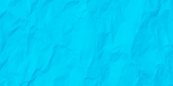 vibrant cyan crumpled paper texture background, bright blue wrinkled paper surface with folds and creases
