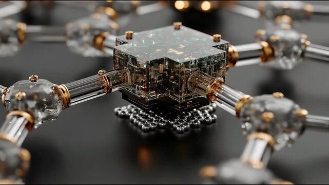 Futuristic Quantum Processor Assembly with Laser Precision 4K