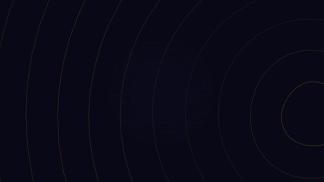 Minimalist Dark Abstract Background with Thin Golden Concentric Circular Lines