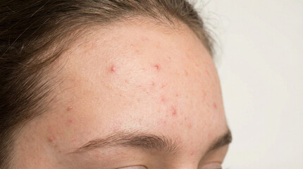 Obraz premium Teenage Forehead Acne – Skincare Awareness Concept