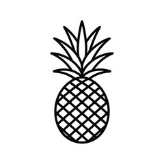 Obraz premium Tropical Pineapple Fruit Outline for Summer and Food Design