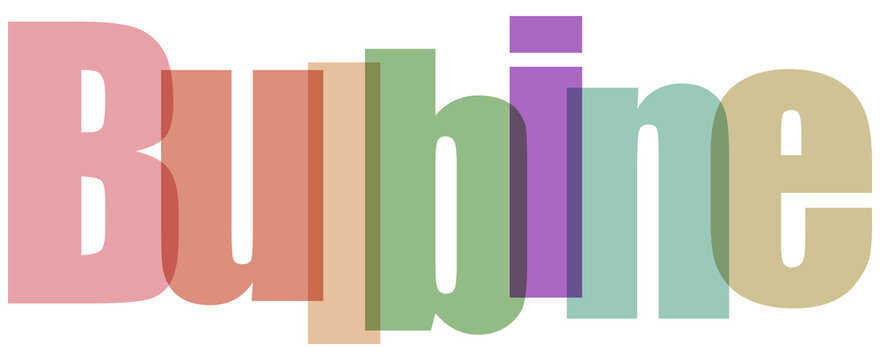 Colorful Bulbine Text on White Background
