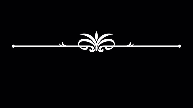 Elegant White Flourish Divider on Black Background for Design Elements.