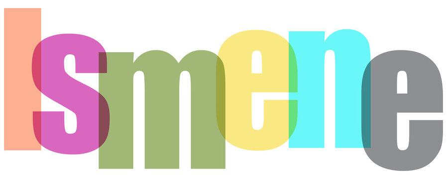 Ismene Multicolored Text on White Background