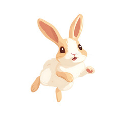 Fototapeta premium Playful Little Rabbit Farm Animal Leaping